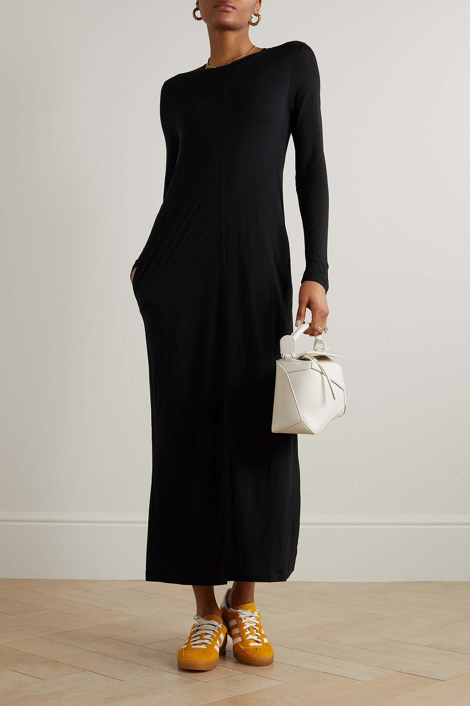 Atm Anthony Thomas Melillo Modal-jersey Maxi Dress In Black