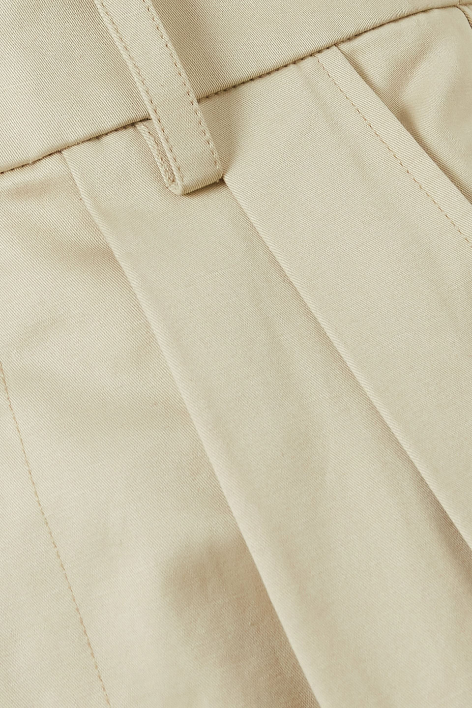 Fortela Janet Pleated Cotton-twill Straight-leg Pants In Beige