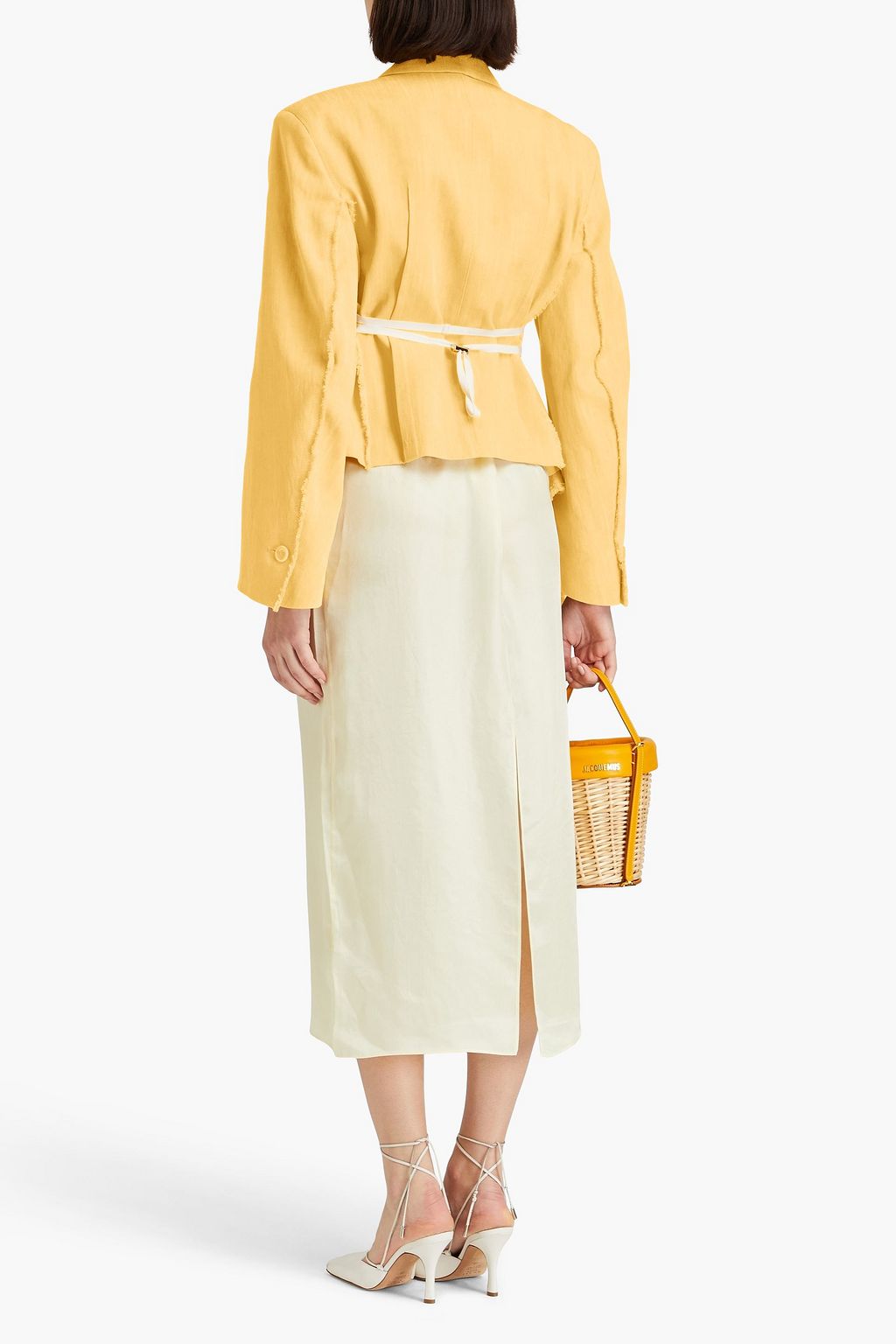 JACQUEMUS 드레이프 디테일 리넨 혼방 재킷