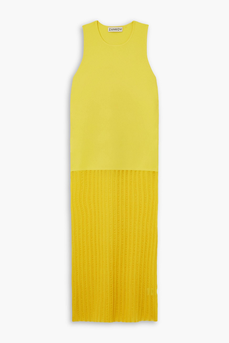 Zankov Knitted Midi Dress In Yellow