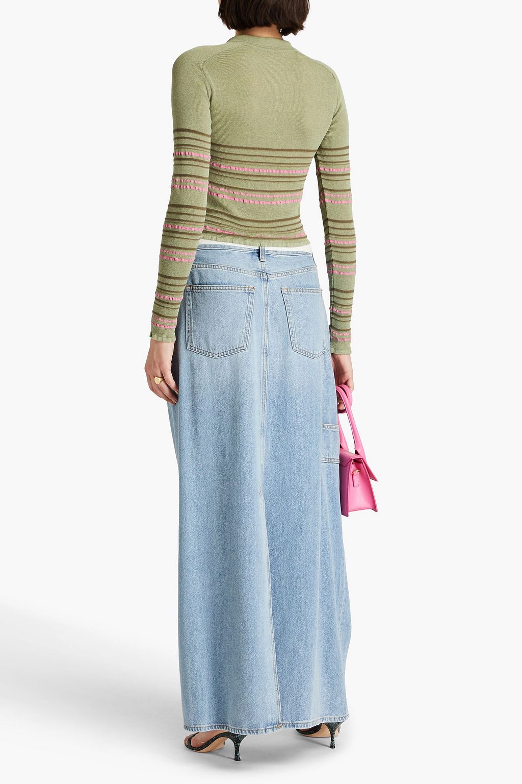 JACQUEMUS ニット クロップド ポロシャツ ストライプ