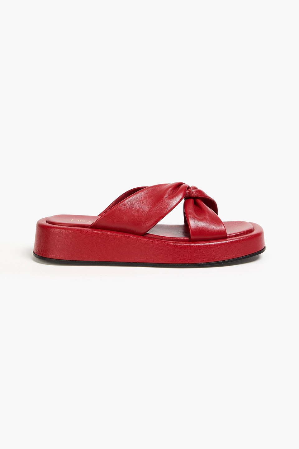 Elleme Tresse Twisted Leather Platform Sandals In Burgundy