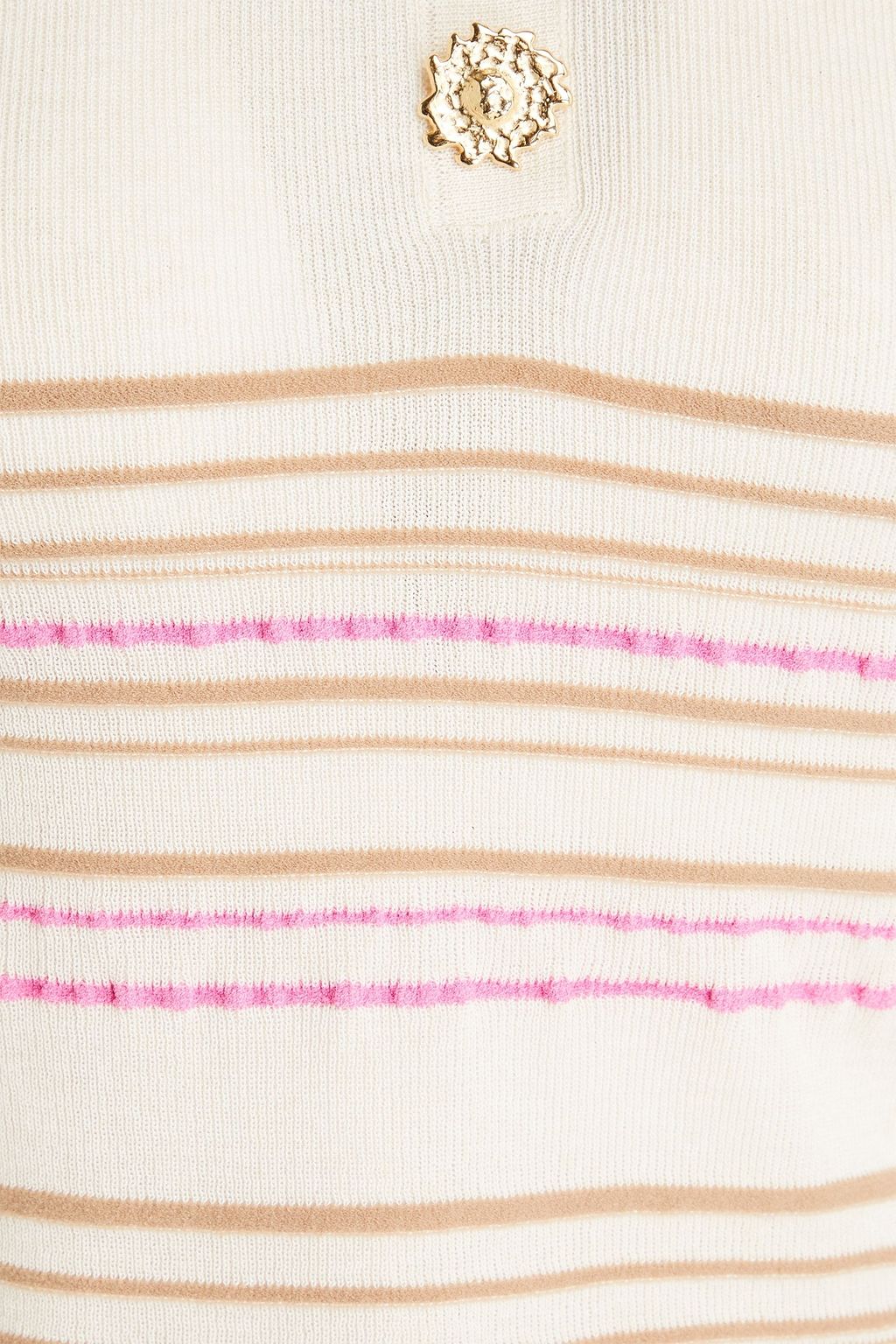JACQUEMUS قميص بولو قصير ومخطط بتصميم محبوك