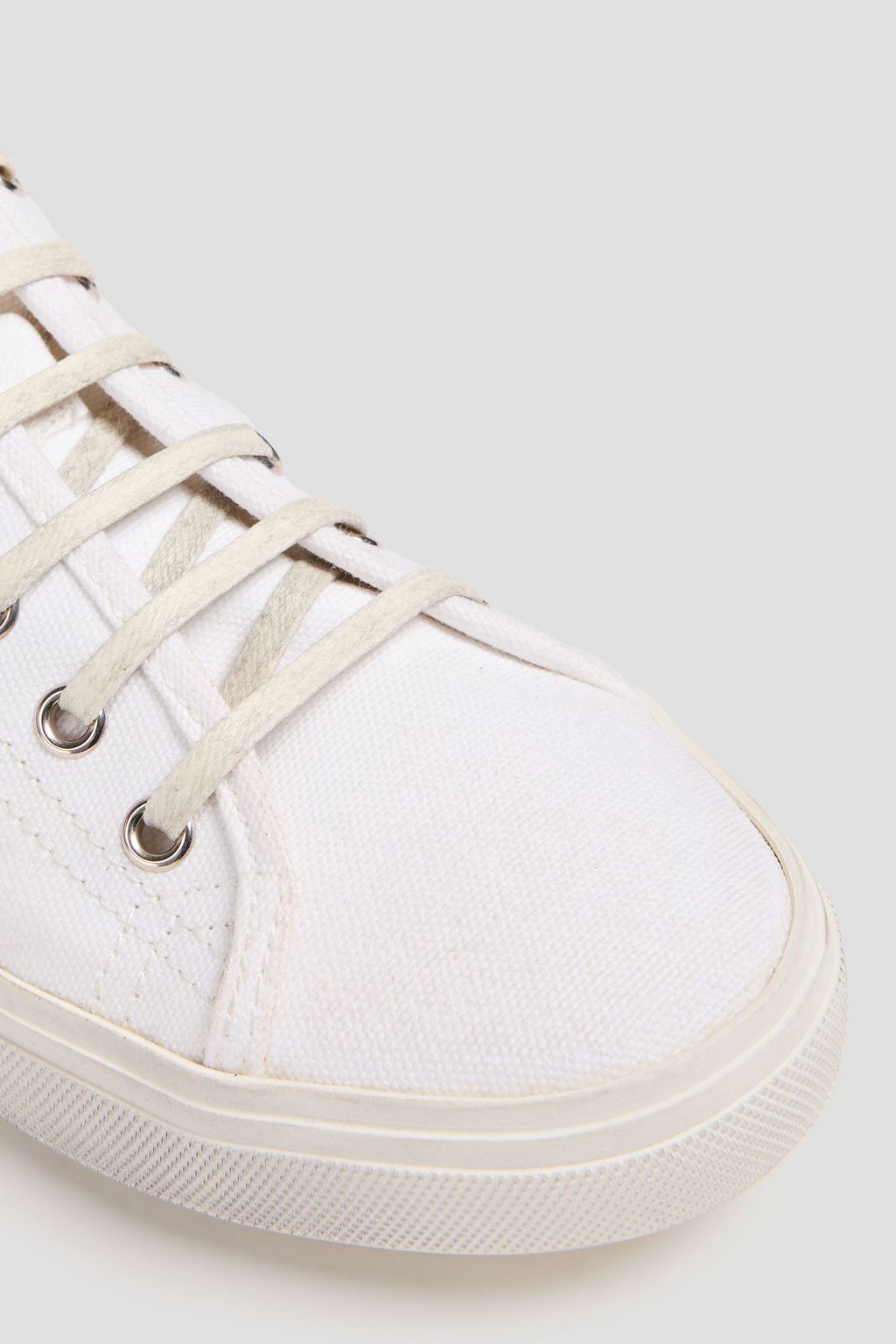 SAINT LAURENT Suede-trimmed canvas sneakers