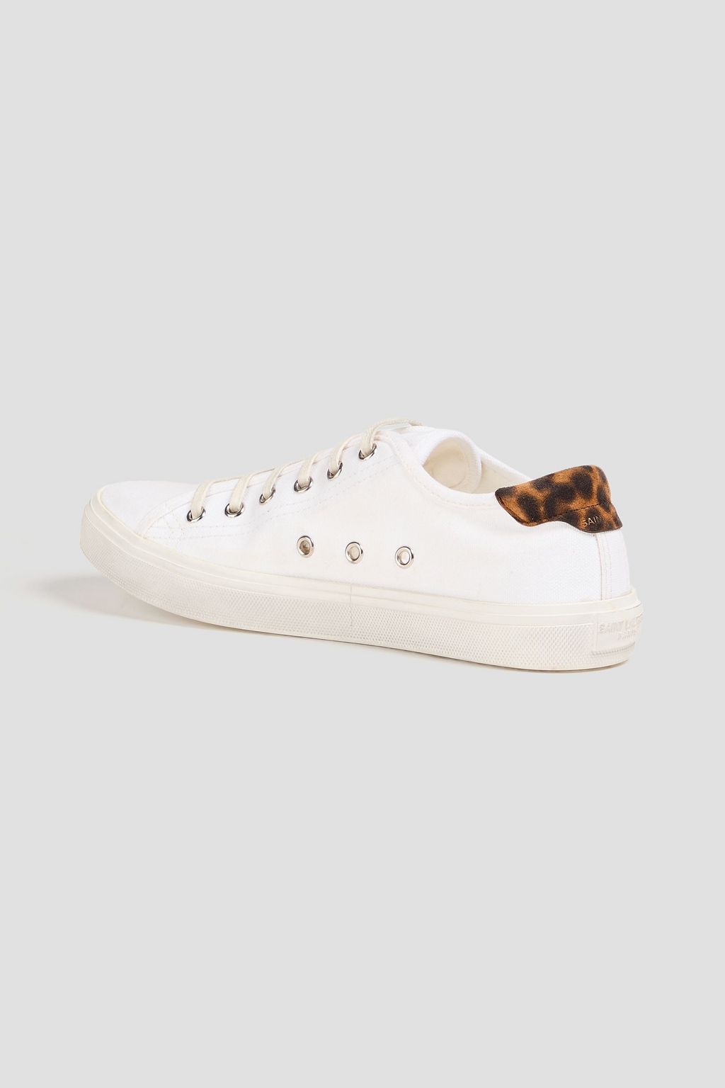 SAINT LAURENT Suede-trimmed canvas sneakers