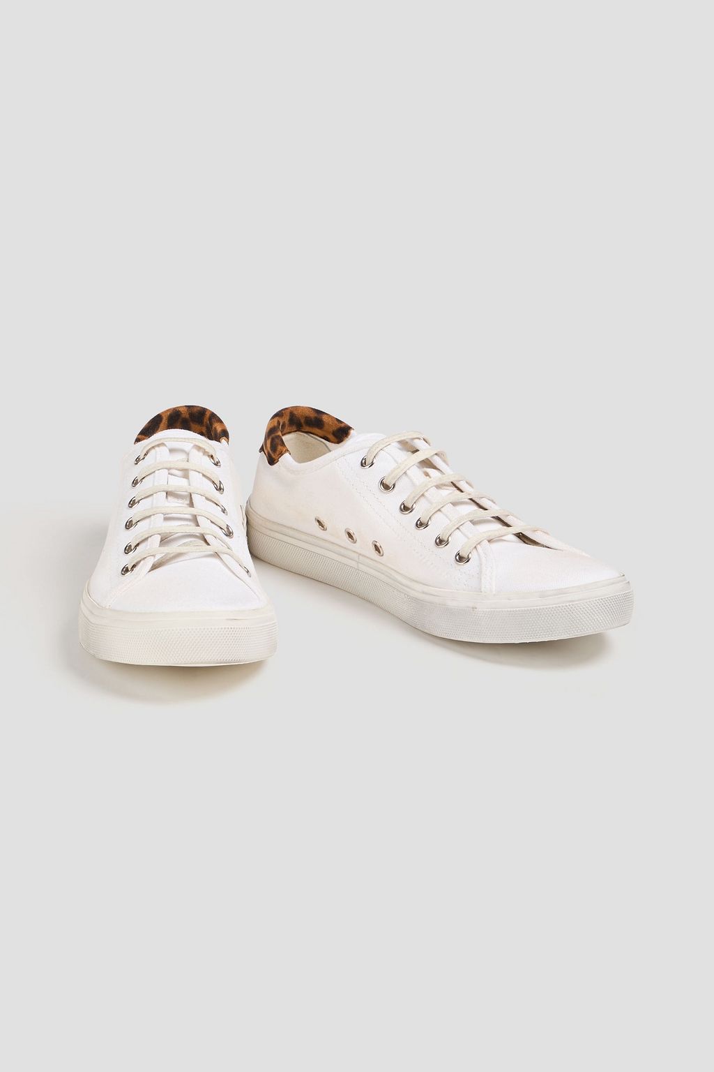 SAINT LAURENT Suede-trimmed canvas sneakers