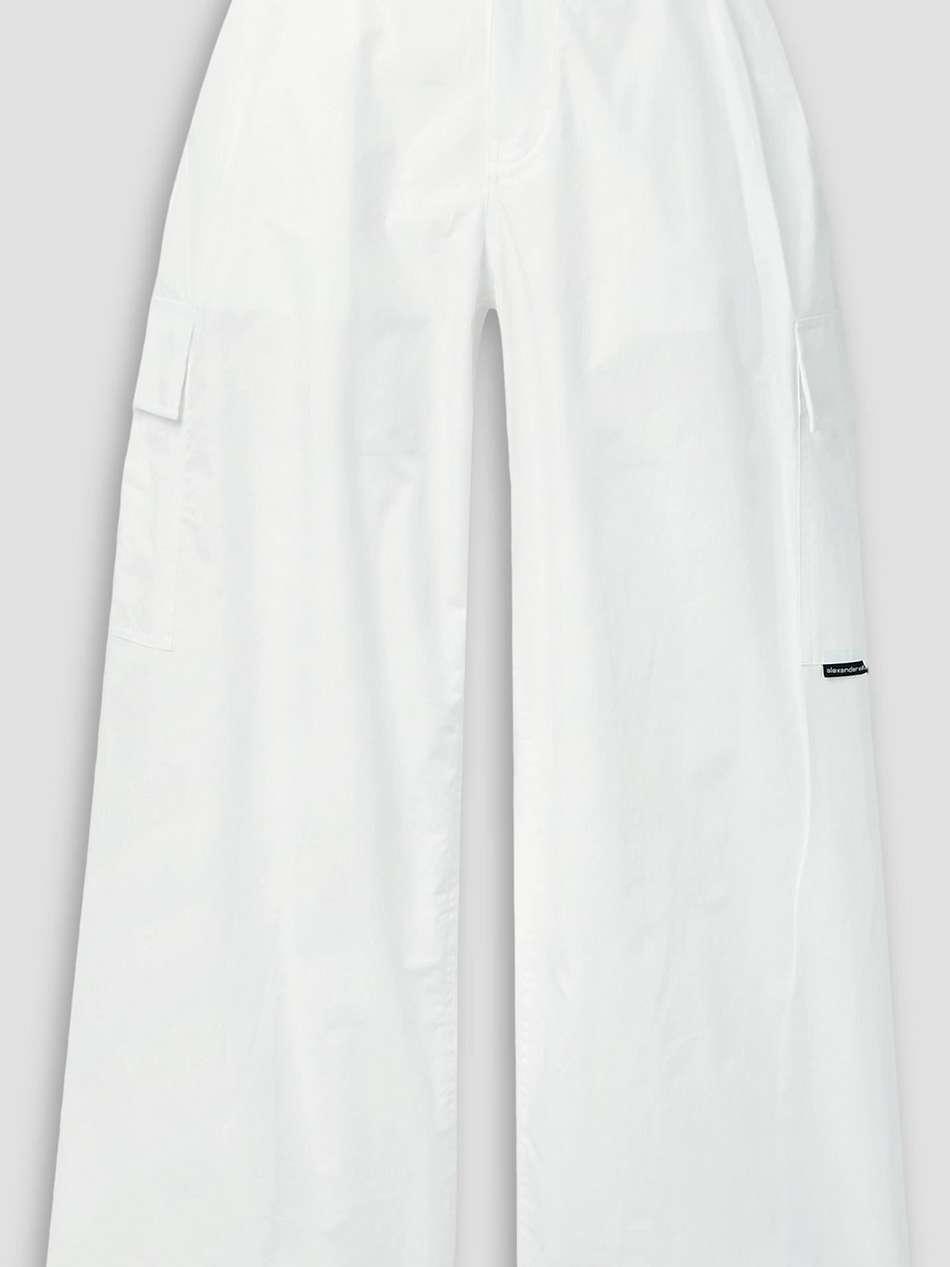 cotton-poplin wide-leg cargo pants