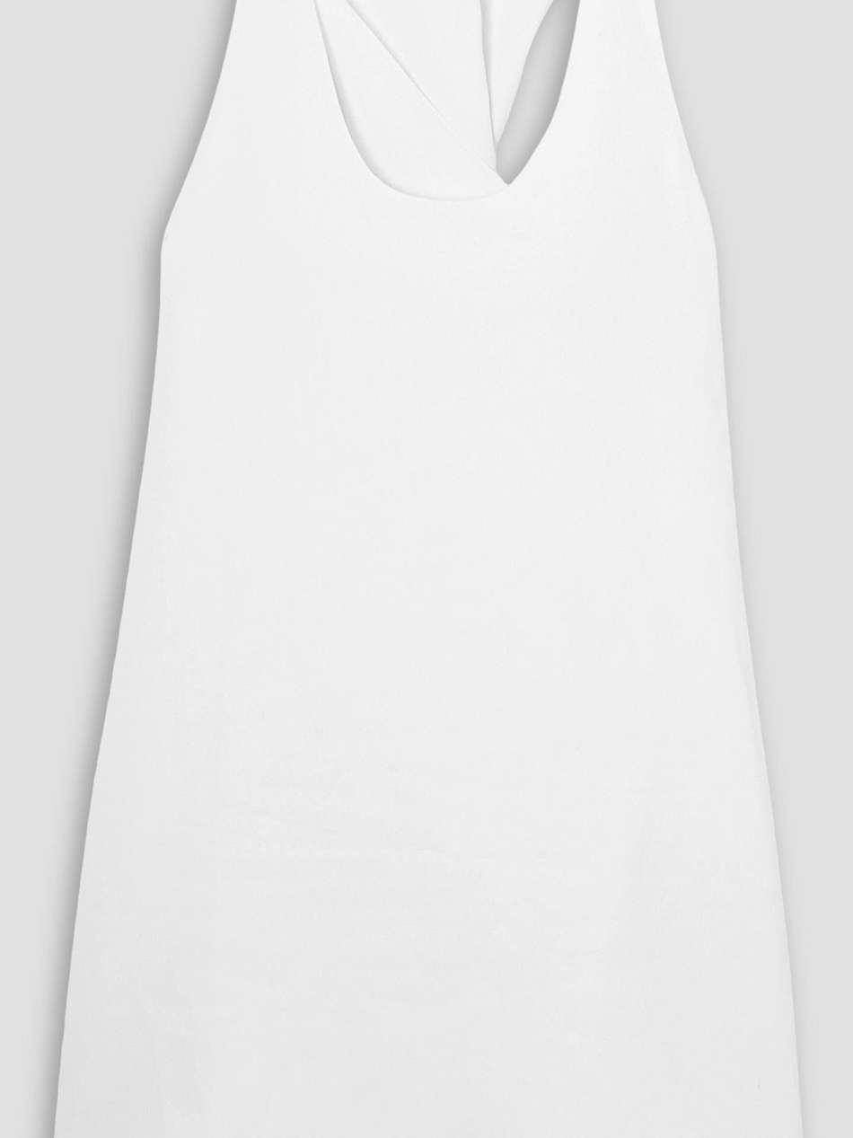 twisted cotton and linen-blend twill mini dress