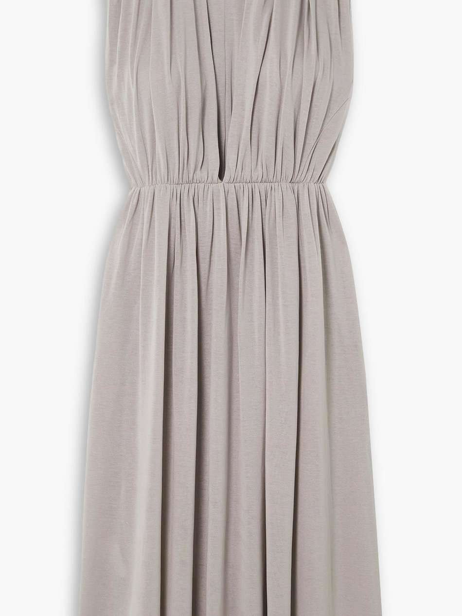 acro gathered tencel™ lyocell midi dress