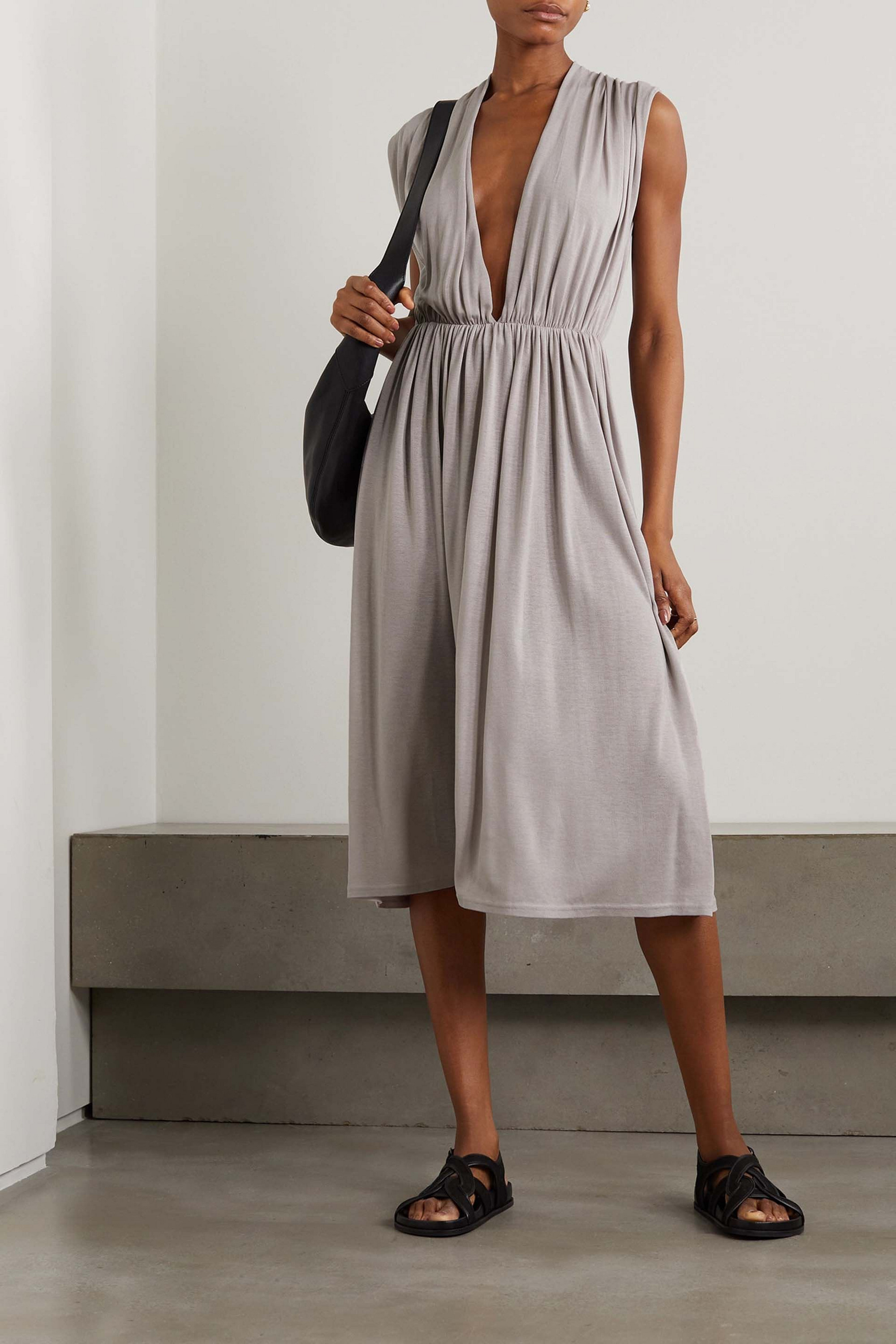 NINETY PERCENT Acro gathered TENCEL™ Lyocell midi dress