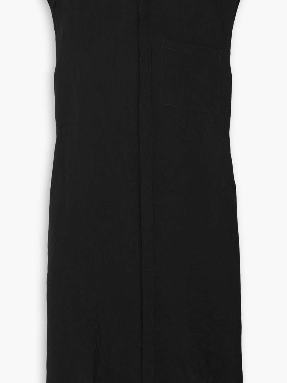 frayed crepe de chine midi shirt dress