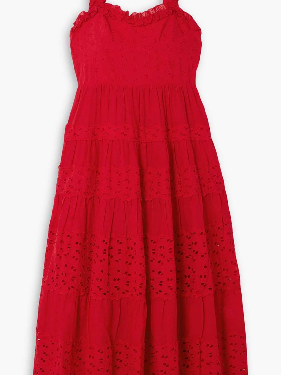 evander ruffled broderie anglaise cotton maxi dress