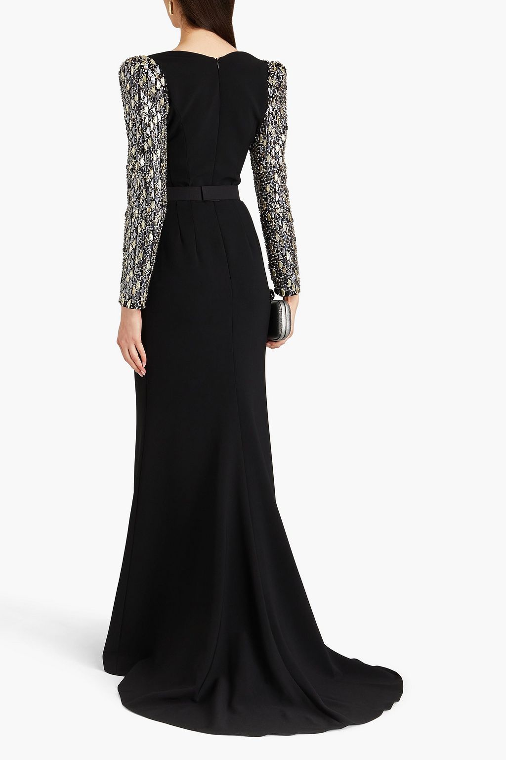 JENNY PACKHAM فستان سهرة من قماش كادي المطاط مزركش