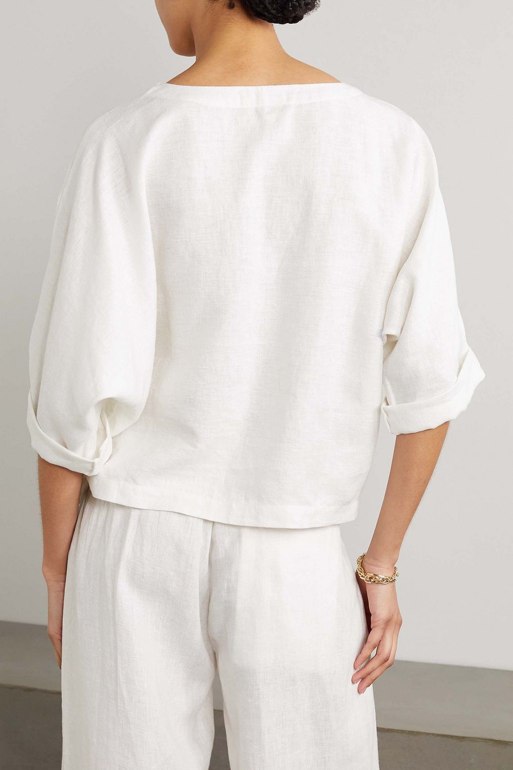 SUZIE KONDI Saria cropped linen top