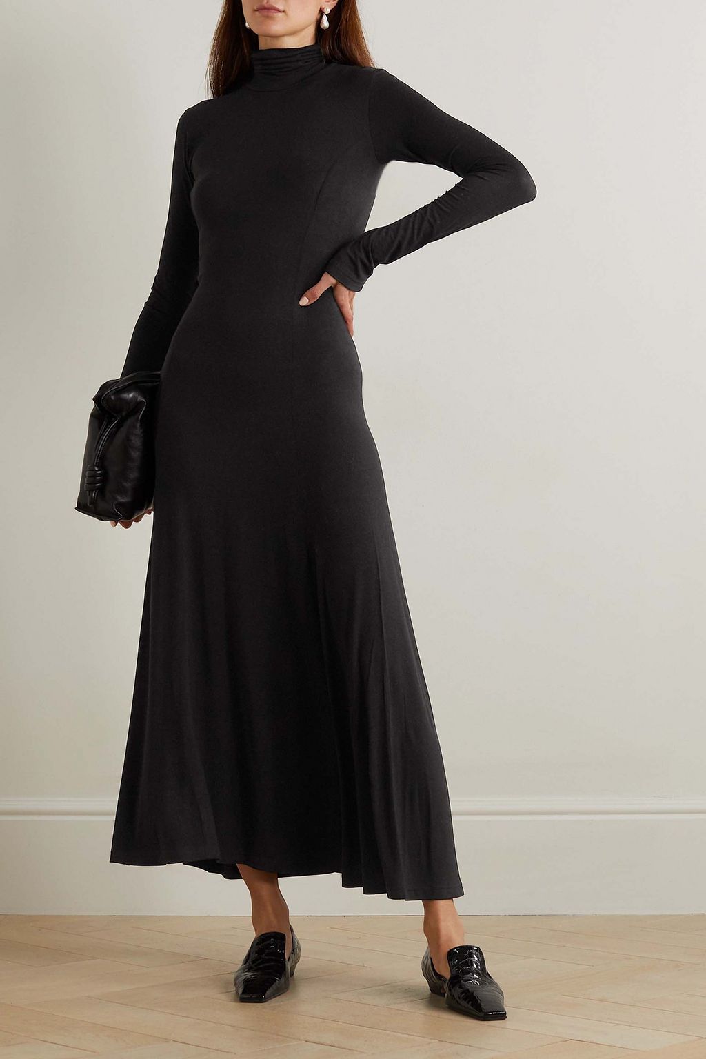 NINETY PERCENT Brechen strech-micromodal turtleneck midi dress