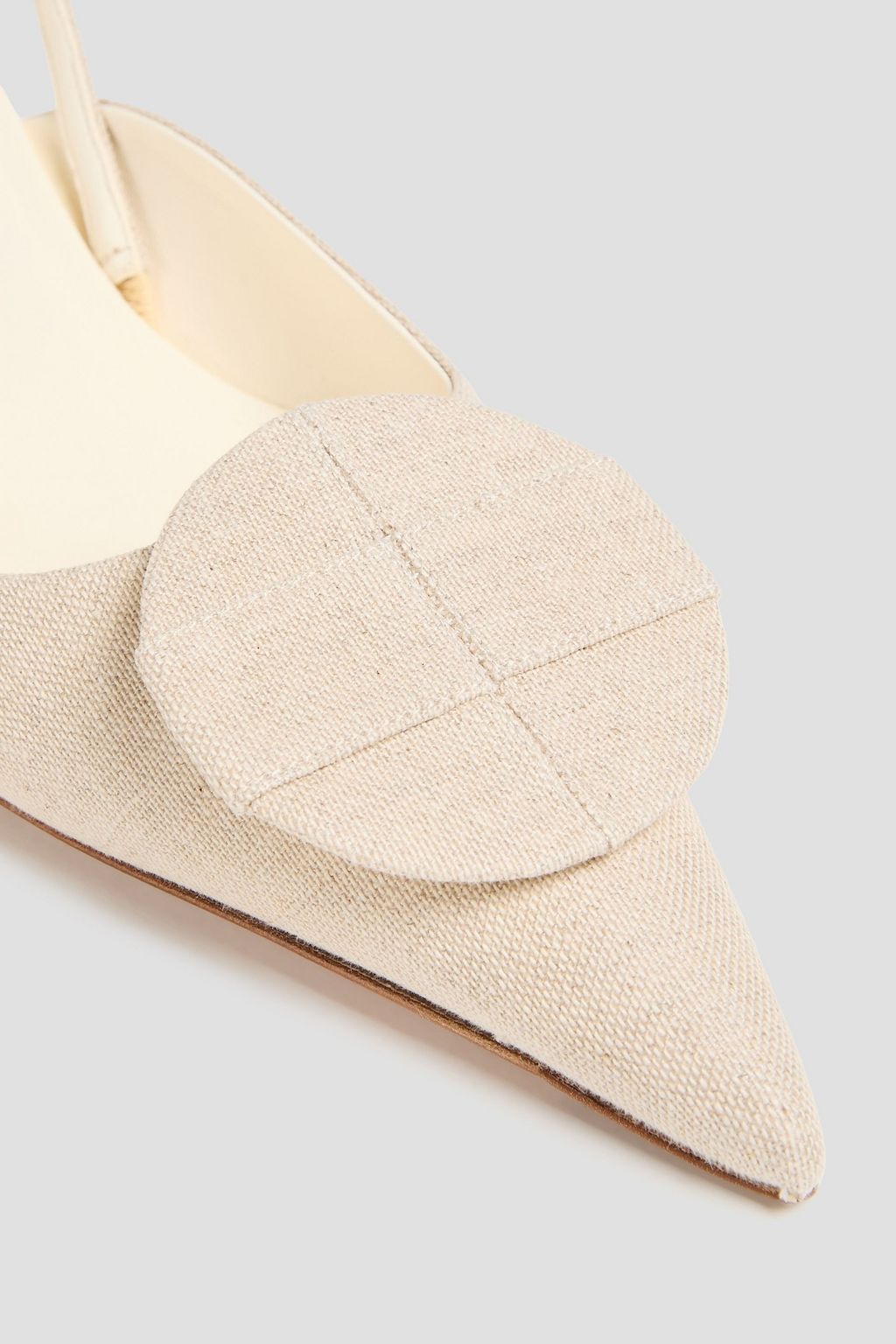 JACQUEMUS Chaussures embellished canvas slingback pumps