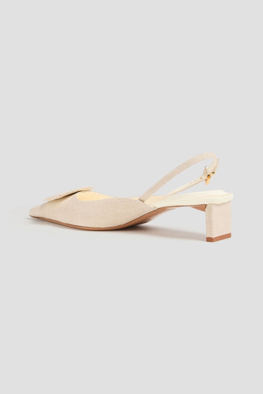 JACQUEMUS Chaussures embellished canvas slingback pumps