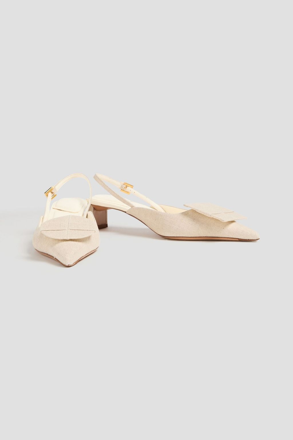 JACQUEMUS Chaussures embellished canvas slingback pumps