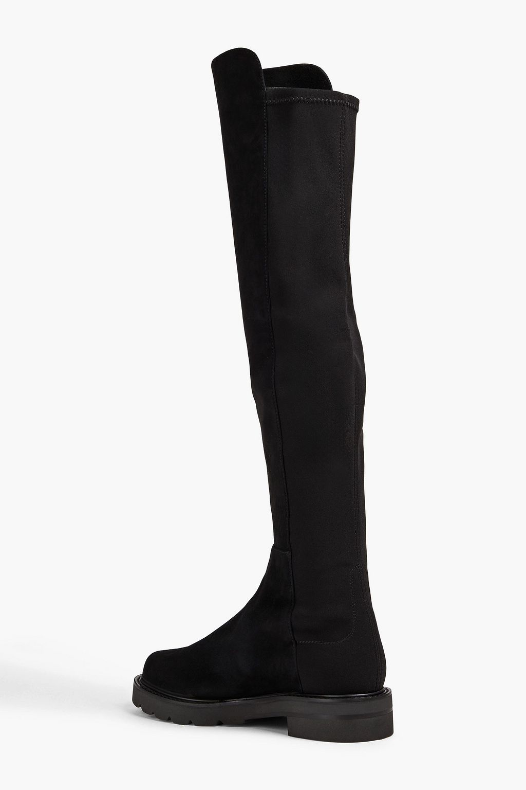 STUART WEITZMAN بوت بطول أعلى الركبة من الشامواه وميكرو ستريتش