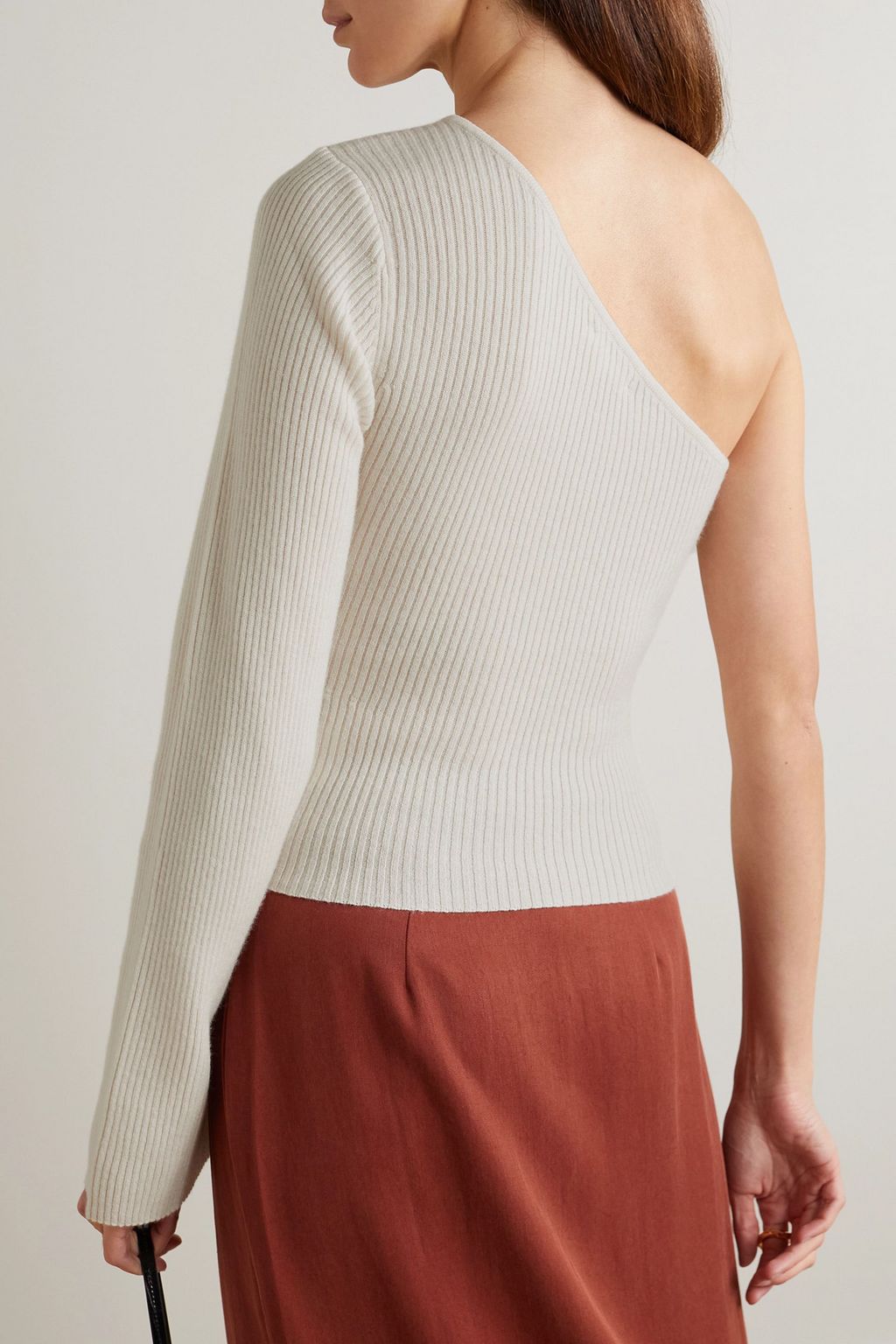 REFORMATION Santo one-shoulder ribbed cashmere sweater