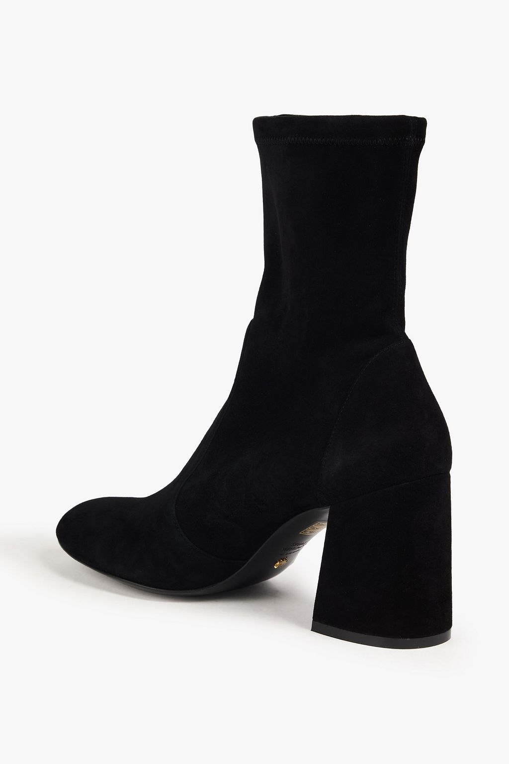 STUART WEITZMAN حذاء بوت على شكل جوارب بقصة واسعة من الشامواه المطاط