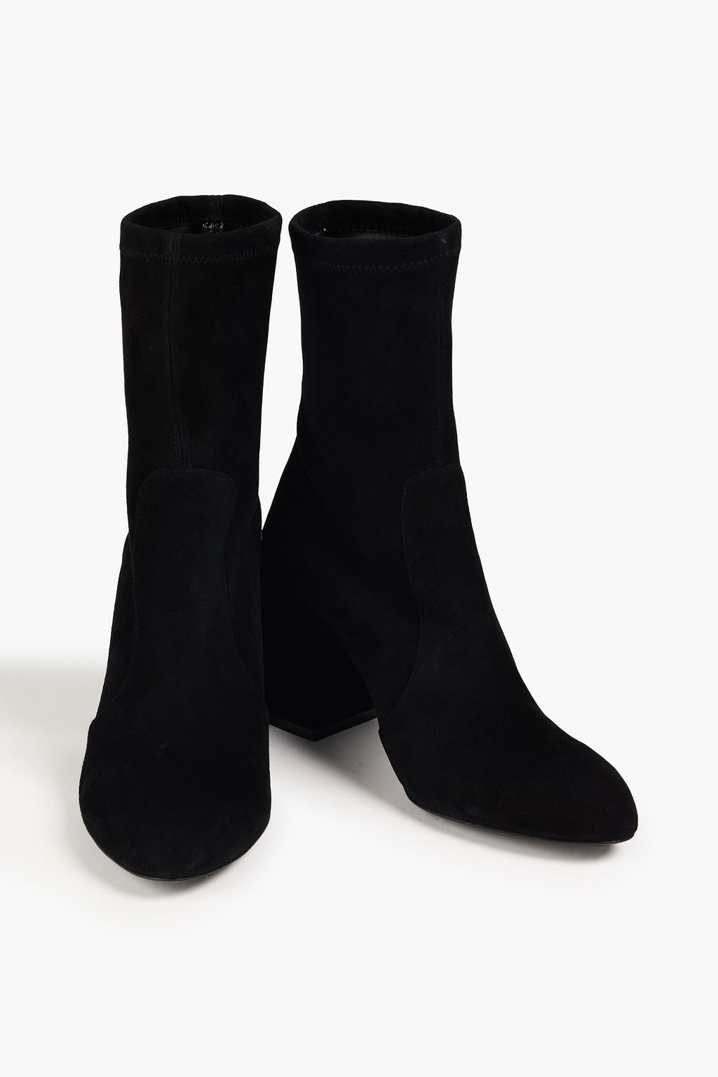 STUART WEITZMAN حذاء بوت على شكل جوارب بقصة واسعة من الشامواه المطاط
