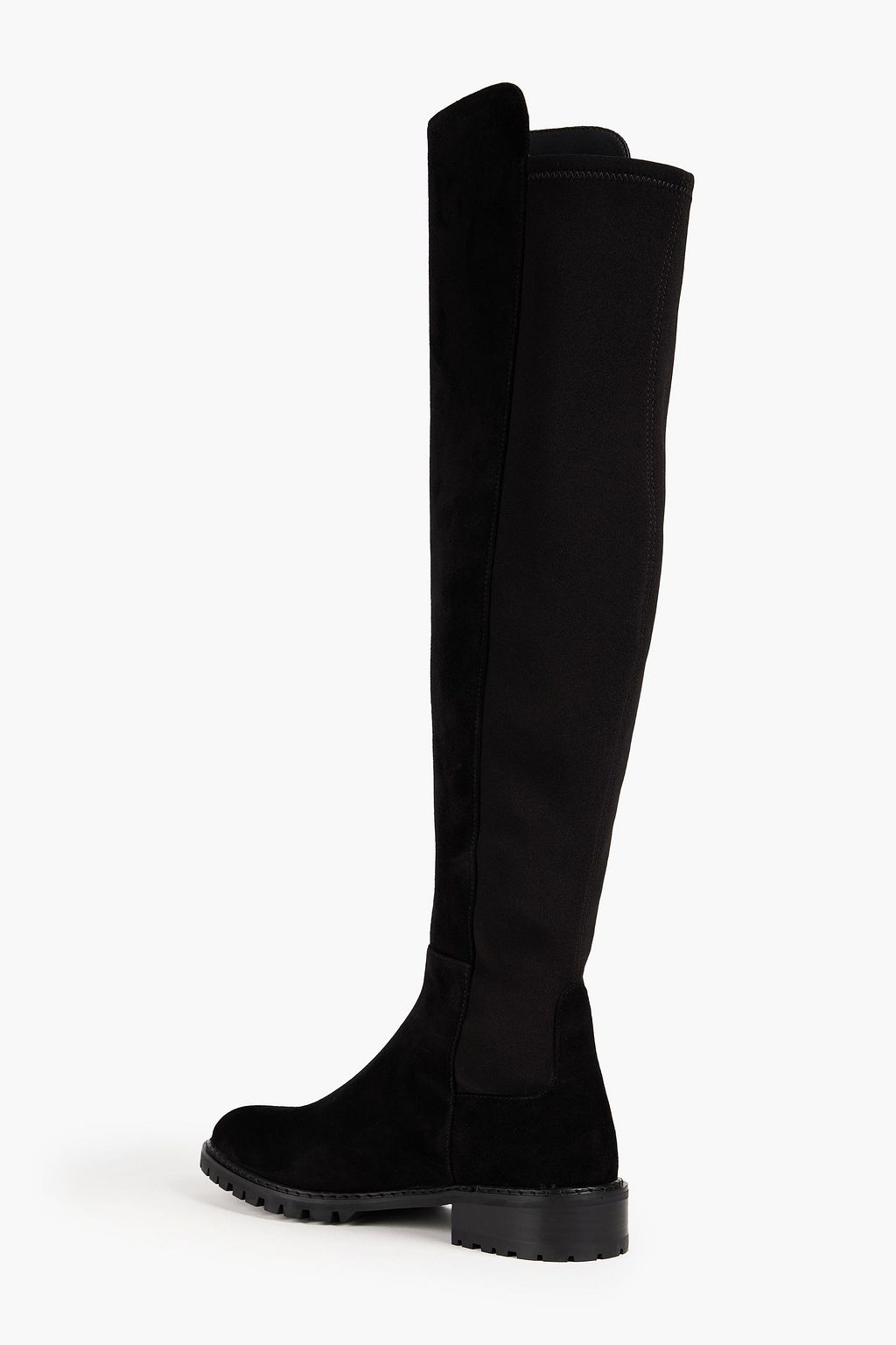 STUART WEITZMAN بوت بطول أعلى الركبة من الشامواه وميكرو ستريتش