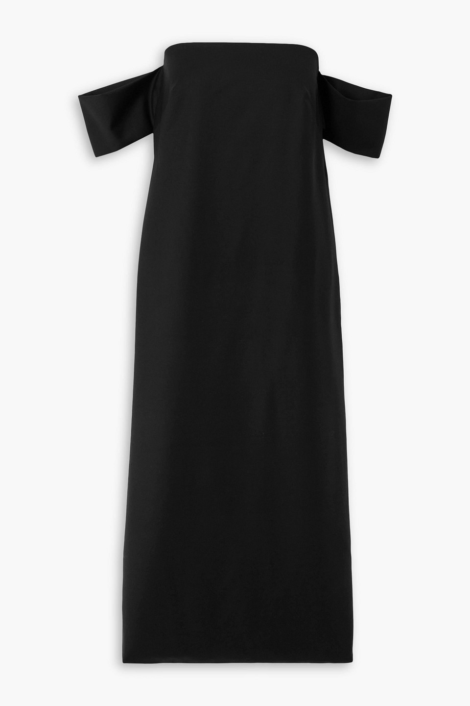 Beare Park Off-the-shoulder Wool Midi Dress In Black