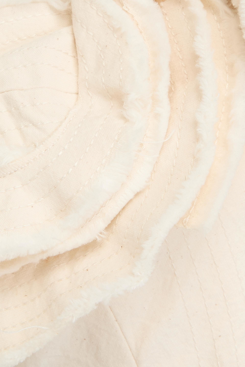 Shop Jacquemus Artichaut Ruffled Frayed Cotton-canvas Mini Dress In Ivory