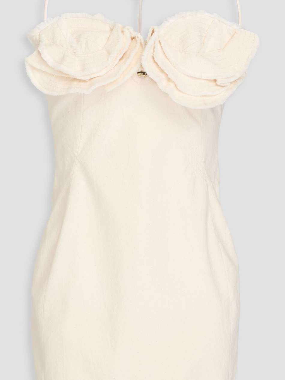 artichaut ruffled frayed cotton-canvas mini dress