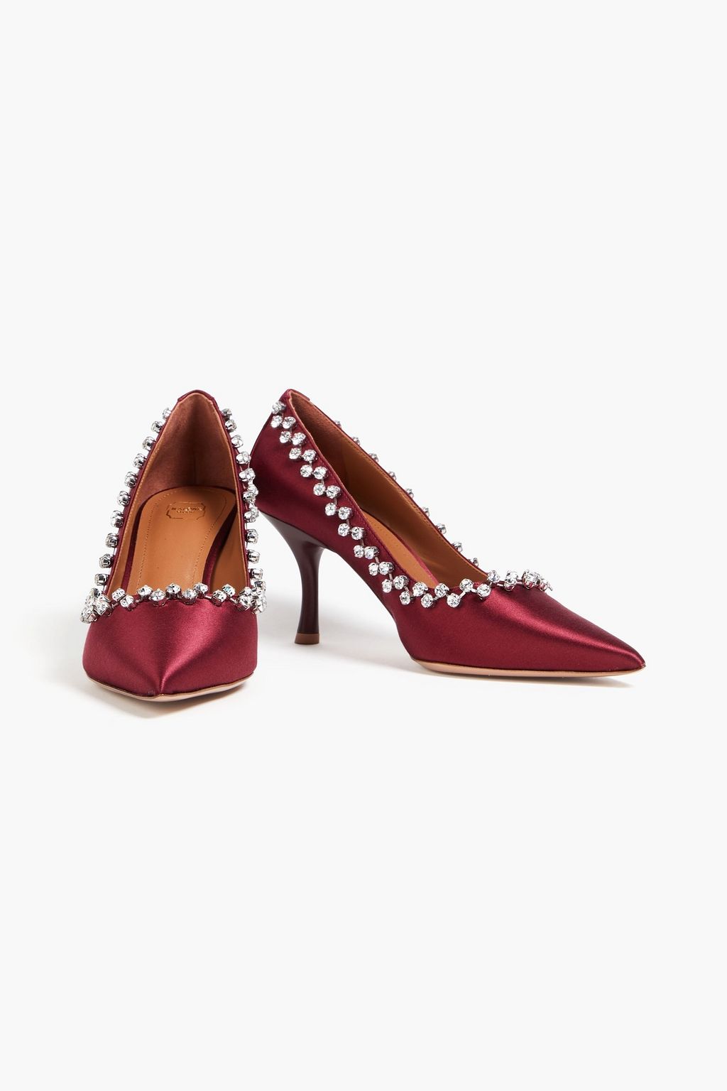 MALONE SOULIERS حذاء بامب «غاييل» من الساتان مزين وبكعب مقاس 70