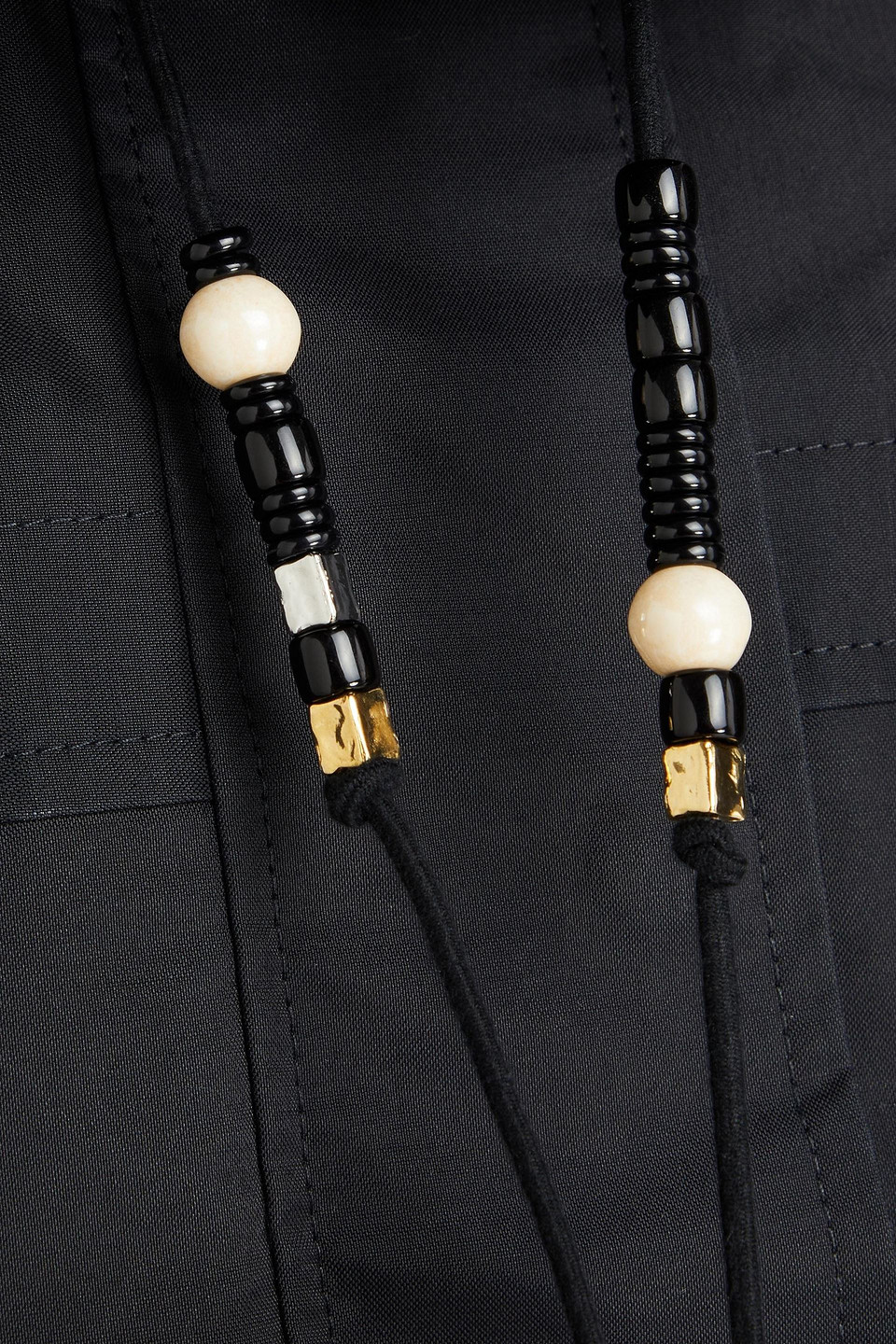 Shop Jacquemus Bead-embellished Cropped Cotton-blend Jacket In Black