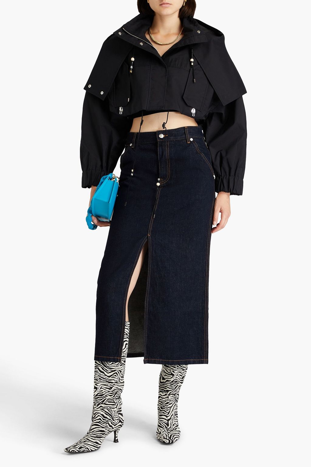 JACQUEMUS جاكيت قصير من مزيج من القطن مزين بالخرز