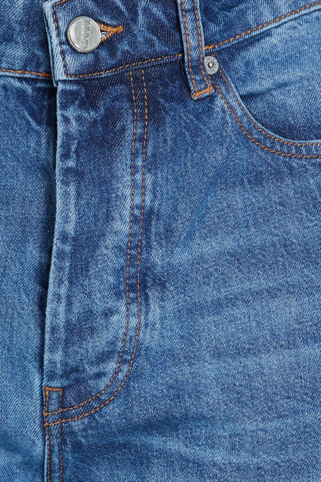 GANNI Appliquéd high-rise straight-leg jeans