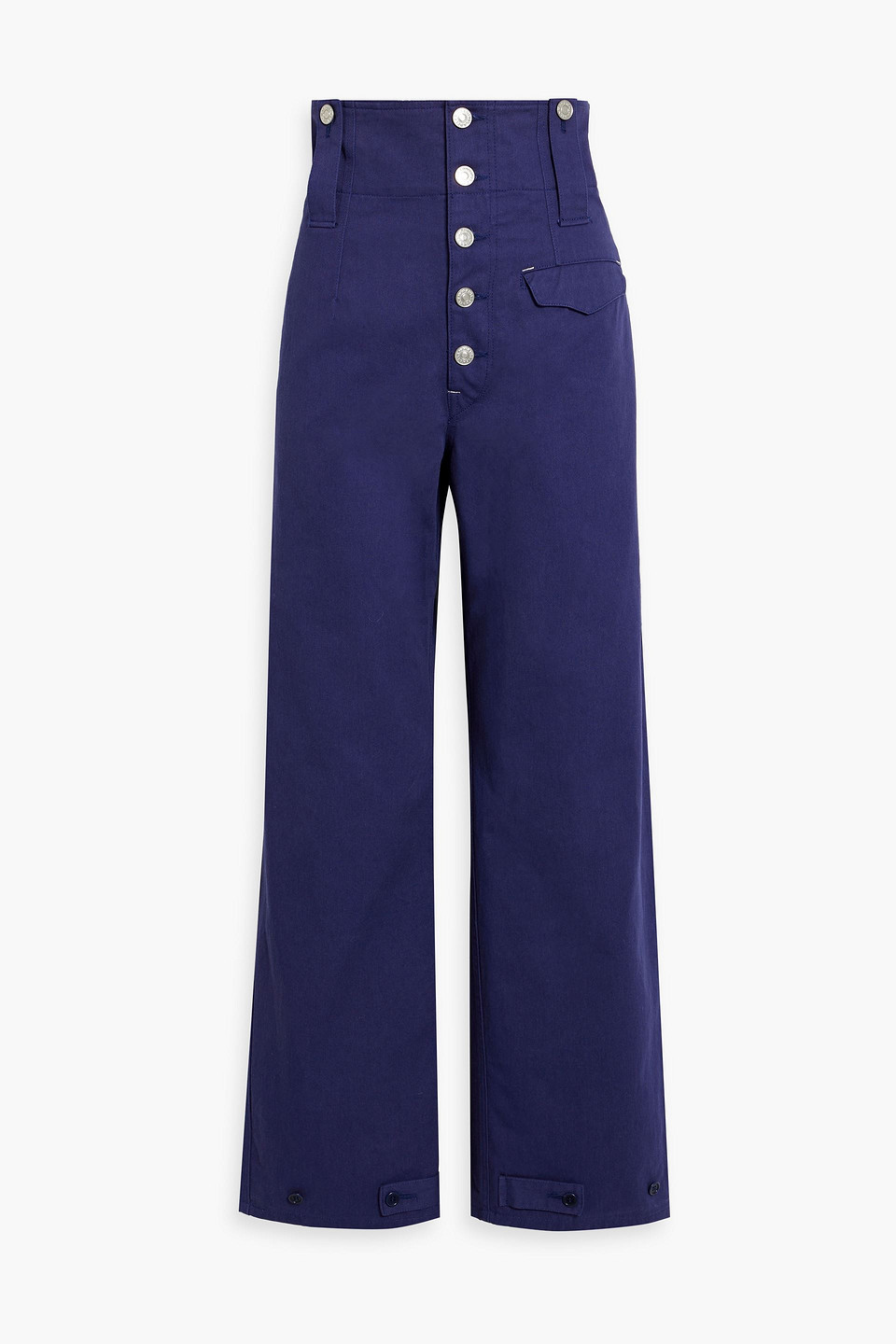 Isabel Marant Darlena Cotton-twill Wide-leg Pants In Indigo