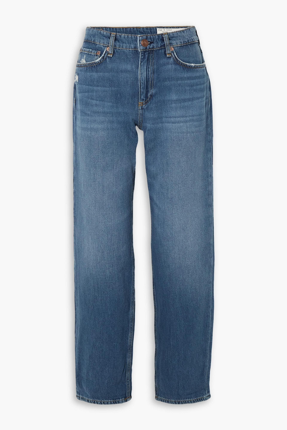 Rag & Bone Dre Baggy Boyfriend-jeans In Mittelblauer Denim