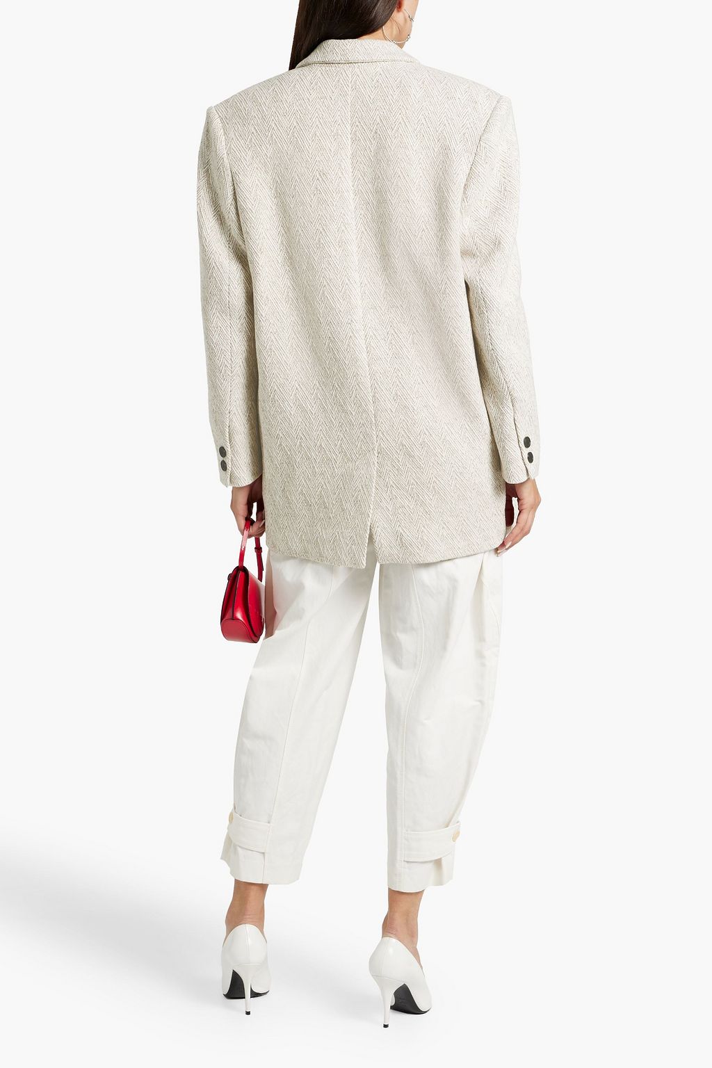 MARANT ÉTOILE Herringbone wool-blend tweed blazer