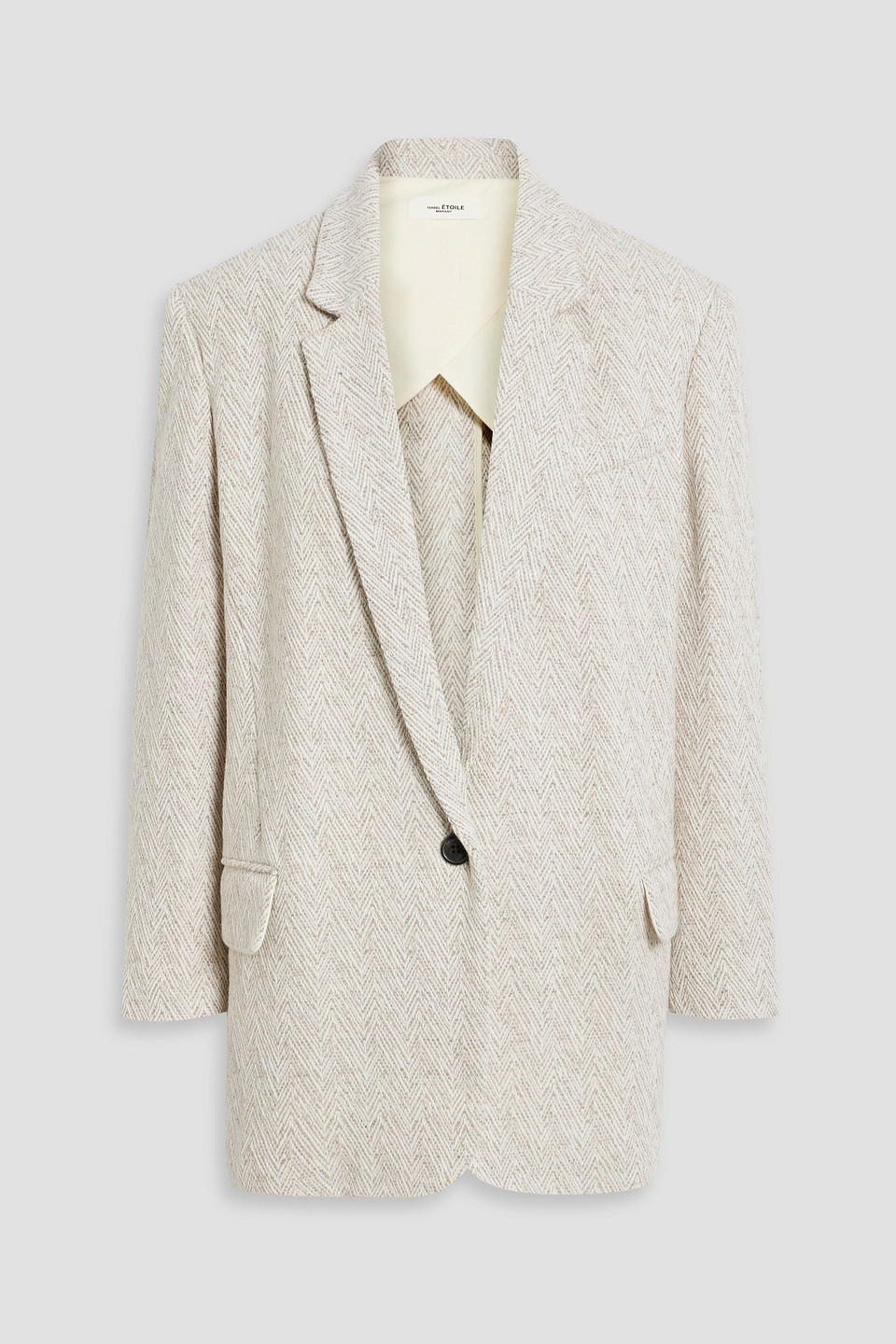 Isabel Marant Étoile Cikaito Herringbone Wool-blend Tweed Blazer In Ecru