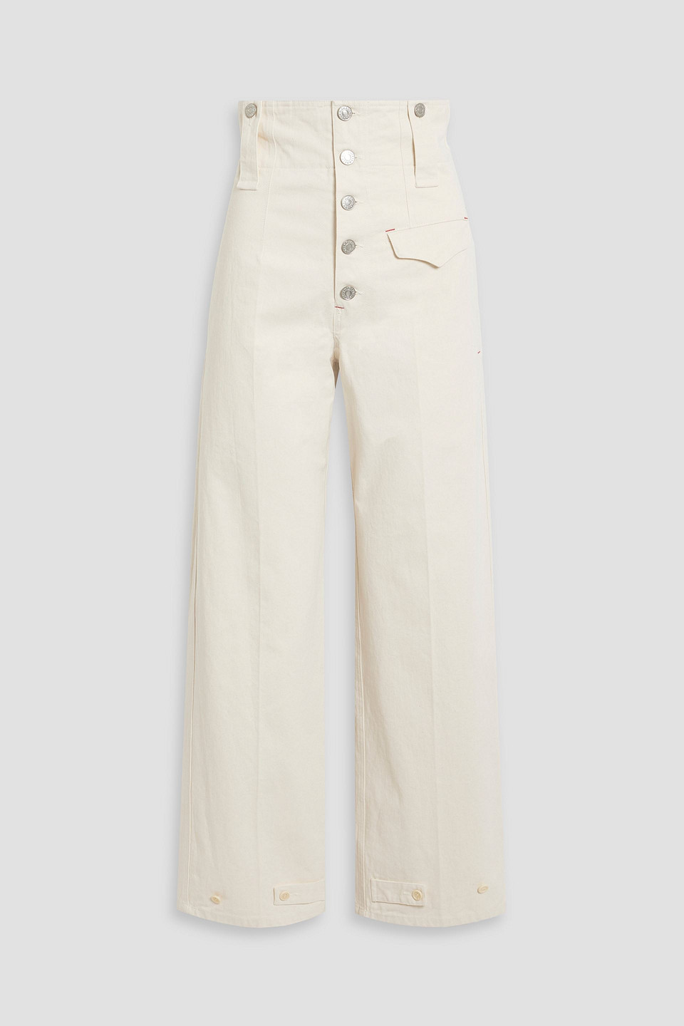Isabel Marant Darlena Cotton-twill Wide-leg Pants In Ecru