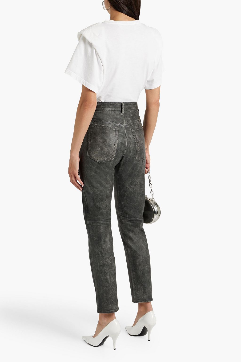 MARANT ÉTOILE Tea faded leather straight-leg pants