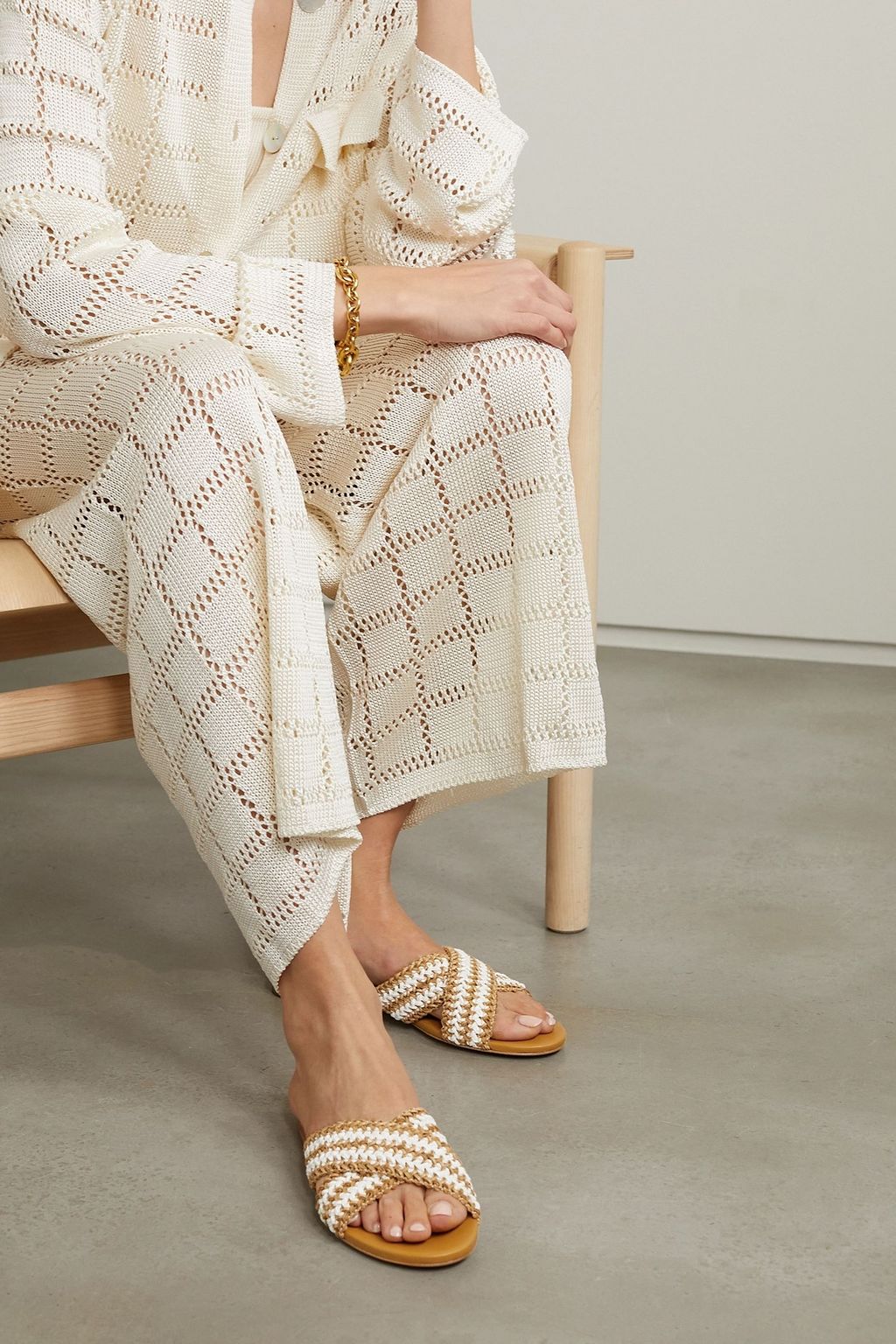 PORTE & PAIRE Crocheted slides