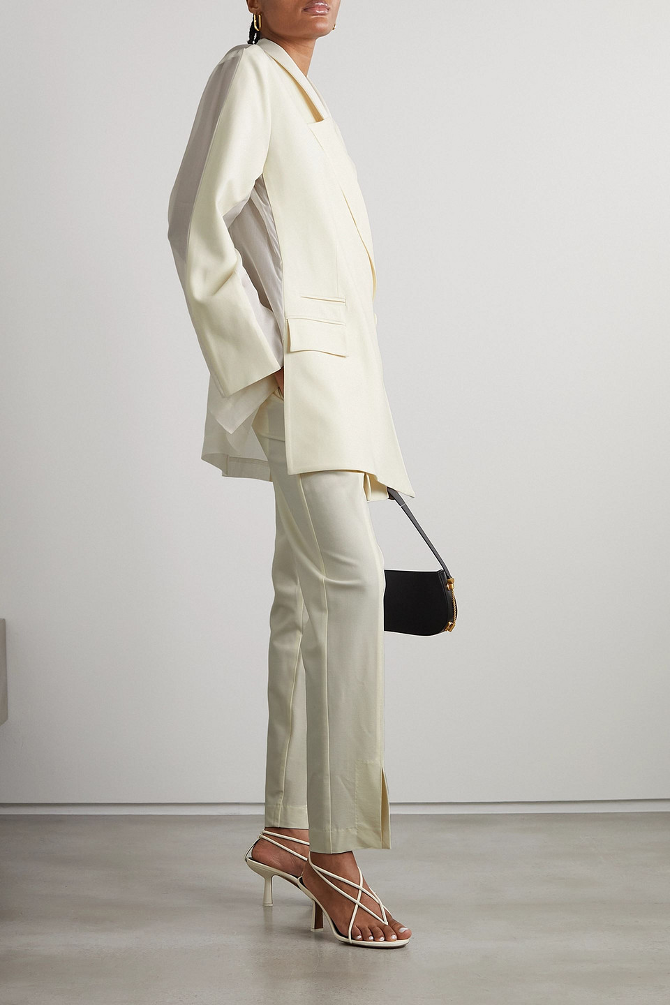 Esse Studios Classico Wool-blend Tapered Pants In Ivory