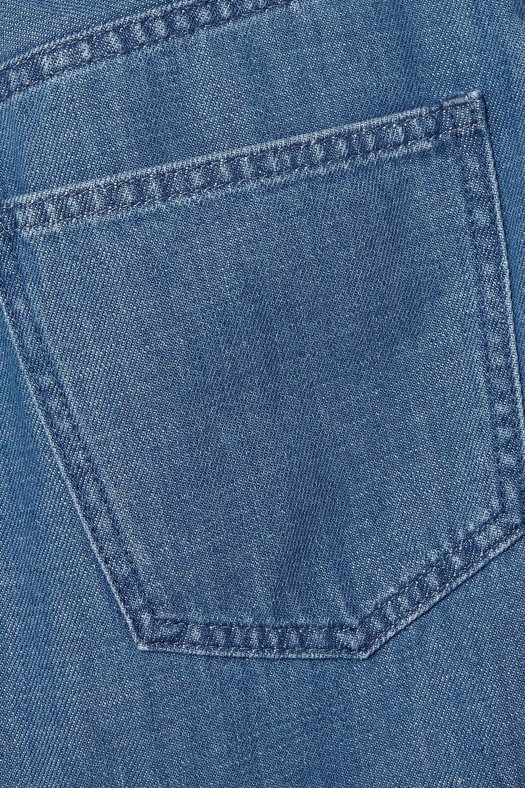 MM6 MAISON MARGIELA تنورة قصيرة من الدنيم بحوافٍ منسّلة