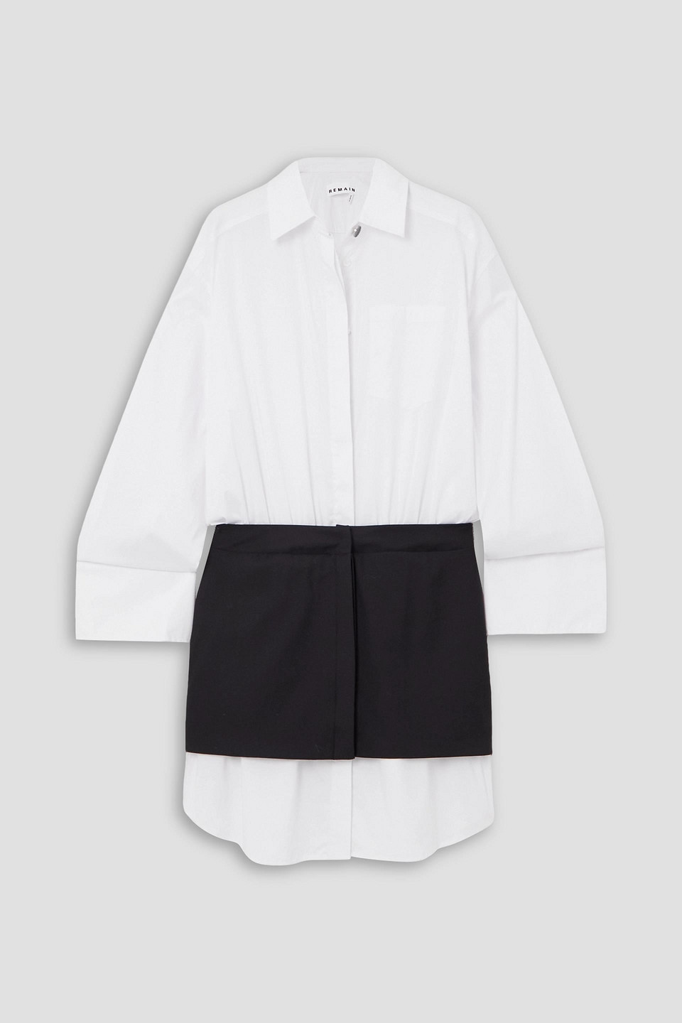 Remain Birger Christensen Winslet Poplin And Stretch Cotton-blend Twill Mini Dress In White