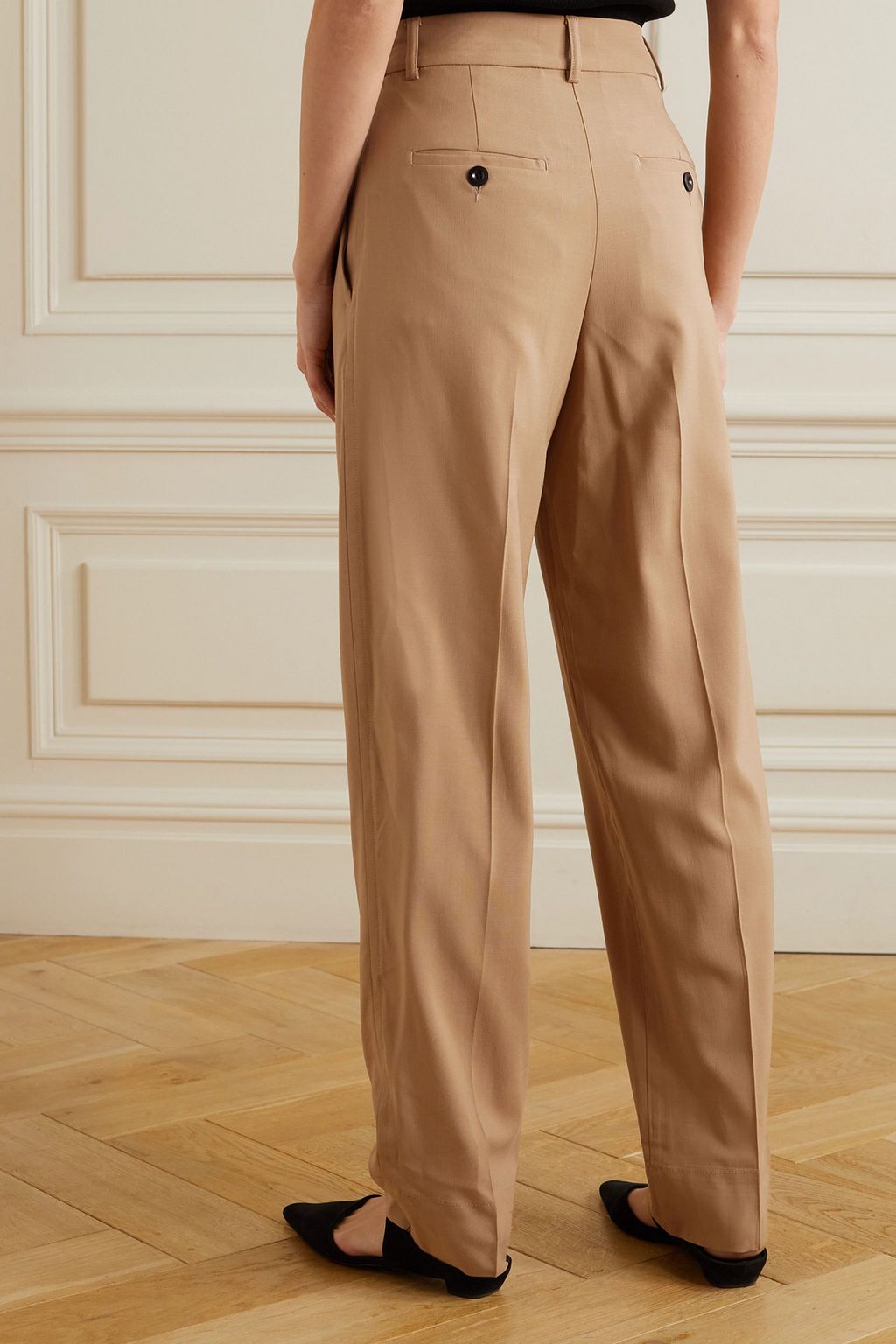 ESSE STUDIOS Classico pleated wool straight-leg pants
