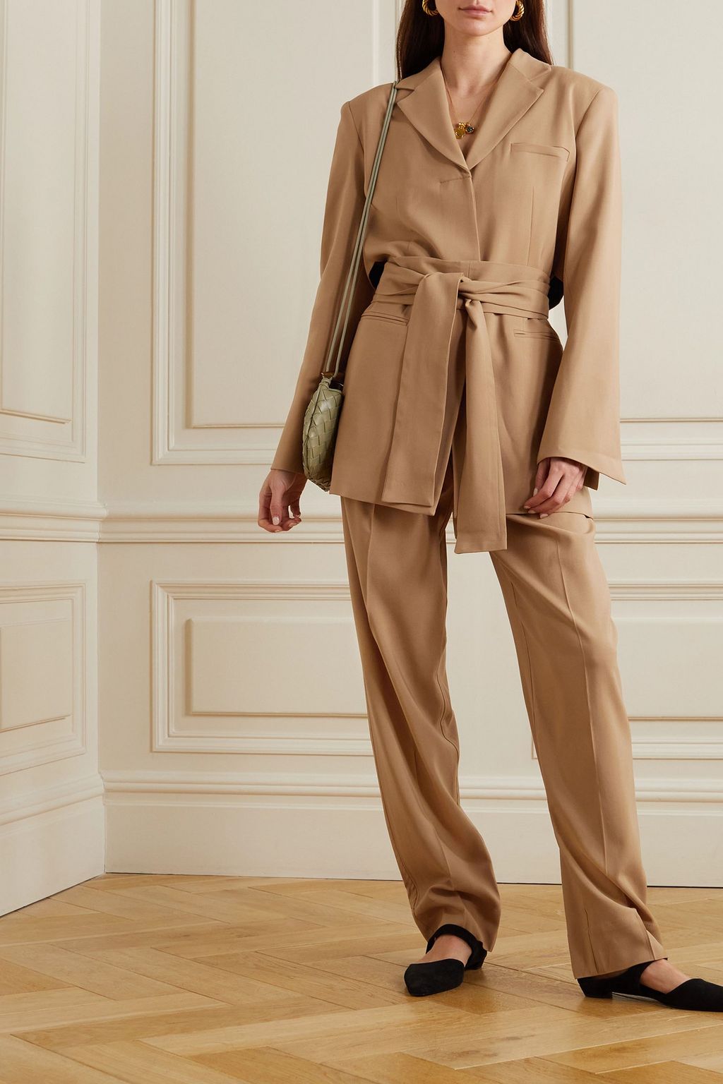 ESSE STUDIOS Classico pleated wool straight-leg pants