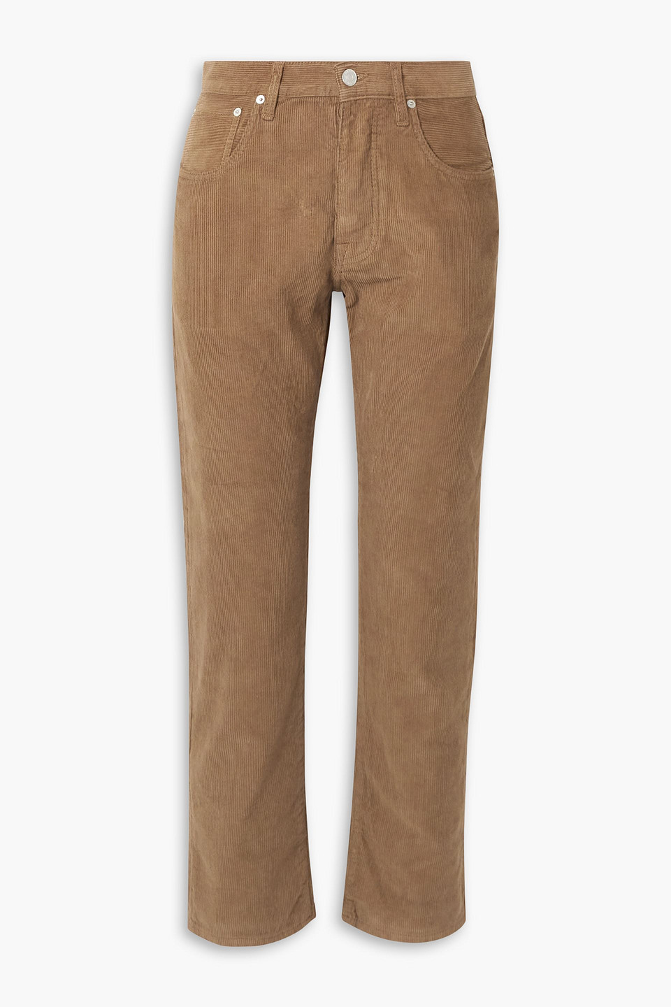 Fortela John Cotton-corduroy Straight-leg Pants In Brown