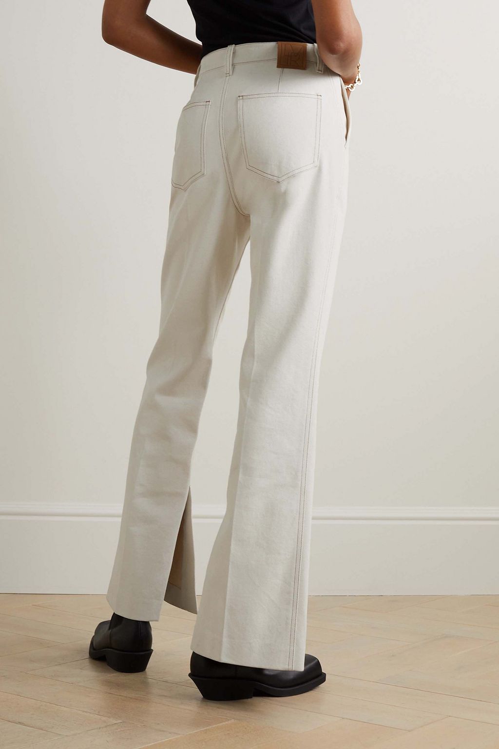 LVIR Topstitched high-rise flared jeans