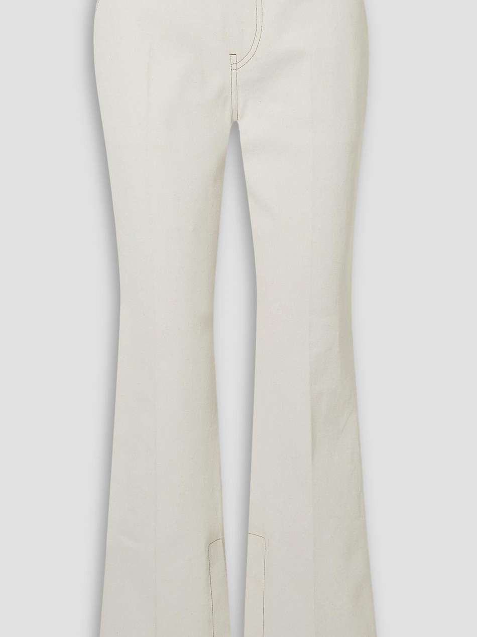 topstitched high-rise flared jeans