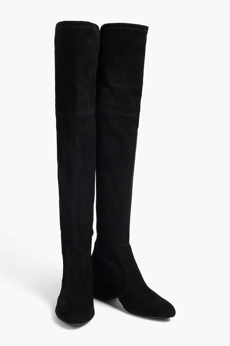 Stuart Weitzman Flareland Suede Over-the-knee Boots In Black